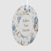 Mooie Romantische Blauwe Bloemen Ornament (voorkant)