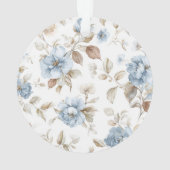 Mooie Romantische Blauwe Bloemen Ornament (achterkant)