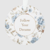 Mooie Romantische Blauwe Bloemen Ornament (voorkant)