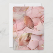 Mooie romantische blush roze gouden bladeren bruil kaart (Achterkant)