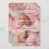 Mooie romantische blush roze gouden bladeren bruil kaart (Voorkant / Achterkant)