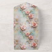 Mooie Romantische Blush Roze Romantische Rozen All In One Uitnodiging (Buitenkant)