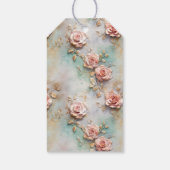 Mooie Romantische Blush Roze Romantische Rozen Cadeaulabel (Achterkant)