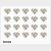 Mooie Romantische Blush Roze Romantische Rozen Hart Sticker (Vel)