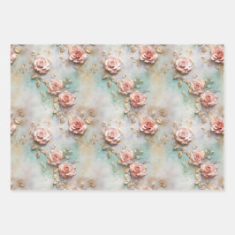 Mooie Romantische Blush Roze Romantische Rozen Inpakpapier Vel