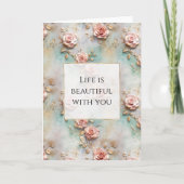 Mooie Romantische Blush Roze Romantische Rozen Kaart (Voorkant)