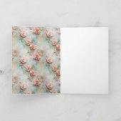 Mooie Romantische Blush Roze Romantische Rozen Kaart (Binnen)