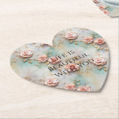 Mooie Romantische Blush Roze Romantische Rozen Kartonnen Onderzetters (Gekanteld)