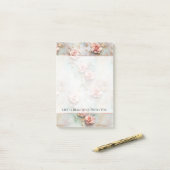 Mooie Romantische Blush Roze Romantische Rozen Post-it® Notes (Op bureau)