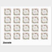 Mooie Romantische Blush Roze Romantische Rozen Vierkante Sticker (Vel)