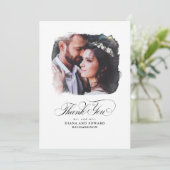 Mooie Romantische bruiloft Dank je foto Bedankkaart (Staand voorkant)