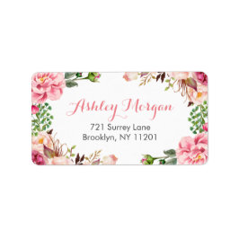 Mooie Romantische Chic Floral Flowers Etiket