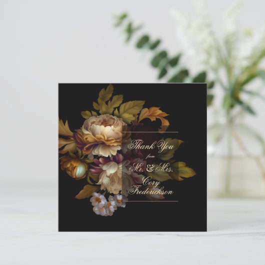 Mooie Romantische Donkere Wereld Floral Bedankkaart (Staand voorkant)