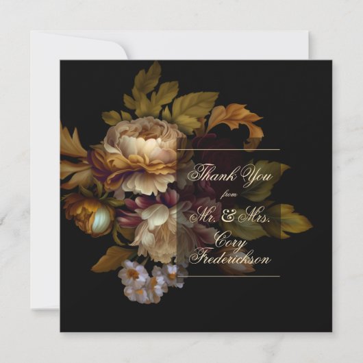 Mooie Romantische Donkere Wereld Floral Bedankkaart (Voorkant)