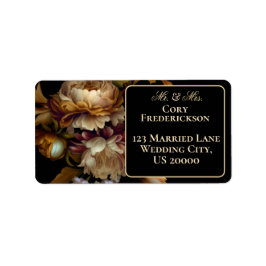 Mooie Romantische Donkere Wereld Floral Etiket