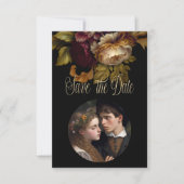 Mooie Romantische Donkere Wereld Floral RSVP Kaartje (Voorkant)