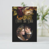 Mooie Romantische Donkere Wereld Floral RSVP Kaartje (Staand voorkant)