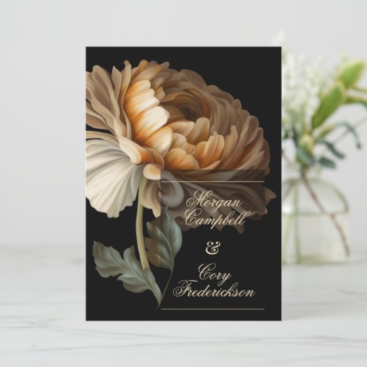 Mooie Romantische Donkere Wereld Geschilderde Bloe Kaart (Staand voorkant)