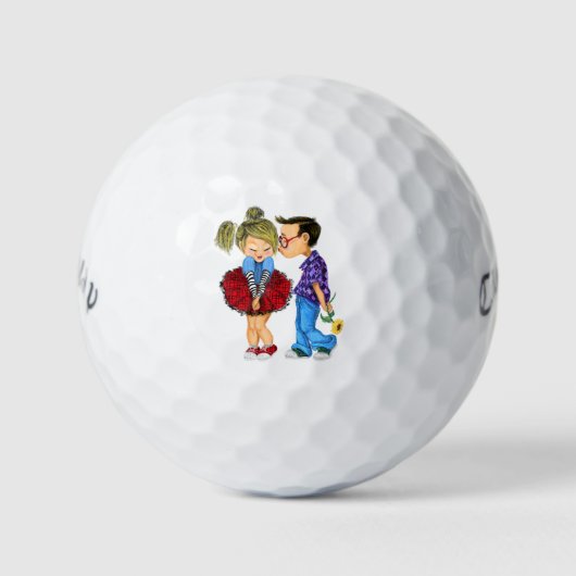 Mooie romantische golfballen cadeau voor een stell (Voorkant)