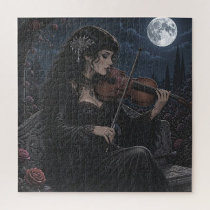 Mooie Romantische Gotische Schoonheid die Altviool Legpuzzel