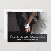 Mooie romantische koppels foto bruiloft dank u briefkaart (Voorkant / Achterkant)
