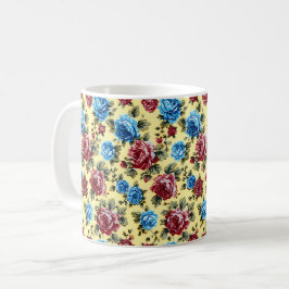 Mooie Romantische Lente Rood Blauwe Meisjesachtige Koffiemok