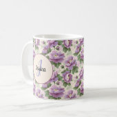 Mooie romantische lente violette meisjesbloemen koffiemok (Voorkant links)