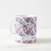 Mooie romantische lente violette meisjesbloemen koffiemok (Voorkant links)