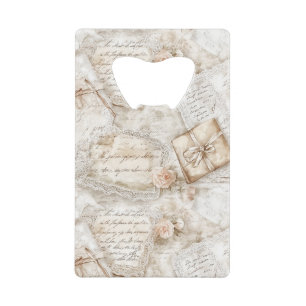 Mooie Romantische Liebesbrieven Blush Rozen Creditkaart Flessenopener