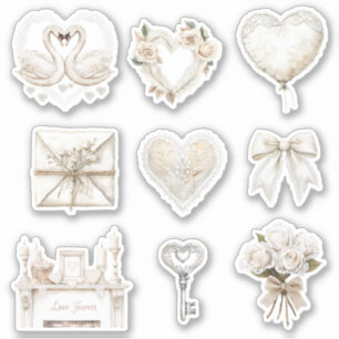 Mooie Romantische Liebesbrieven Rozen Sticker