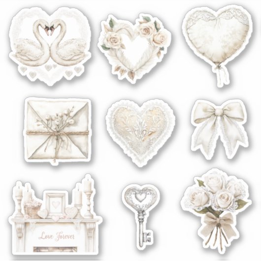 Mooie Romantische Liebesbrieven Rozen Sticker (Voorkant)