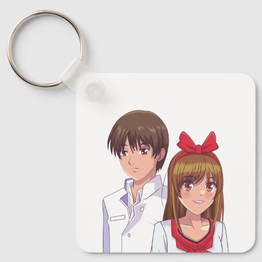 Mooie Romantische Manga Kunst Sleutelhanger (Voorkant)
