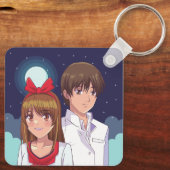 Mooie Romantische Manga Kunst Sleutelhanger (Achterkant)
