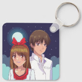 Mooie Romantische Manga Kunst Sleutelhanger (Achterkant)