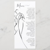 Mooie Romantische Moderne Trouwdagdiner Menu (Voorkant)