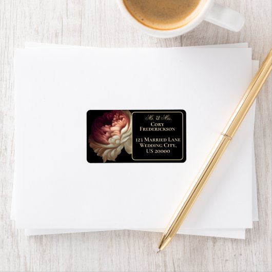 Mooie Romantische oude wereld met roze bloem Etiket (Insitu)