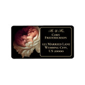 Mooie Romantische oude wereld met roze bloem Etiket (Voorkant)