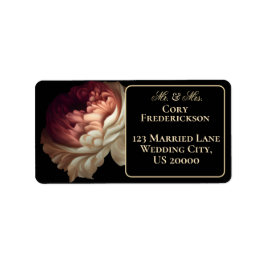 Mooie Romantische oude wereld met roze bloem Etiket