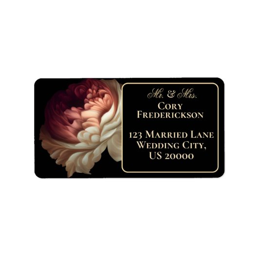 Mooie Romantische oude wereld met roze bloem Etiket (Voorkant)