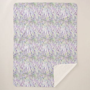 Mooie Romantische Paarse Bloemen Sherpa Deken