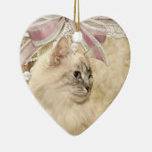 Mooie, romantische poetskat keramisch ornament (Rechts)
