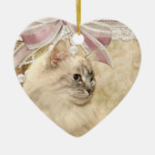 Mooie, romantische poetskat keramisch ornament (Voorkant)