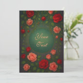 Mooie Romantische Rode en Roze Rozen Kaart (Staand voorkant)