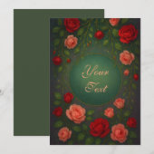 Mooie Romantische Rode en Roze Rozen Kaart (Voorkant / Achterkant)