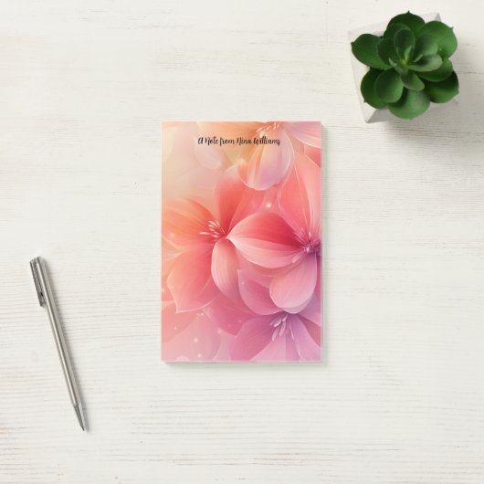 Mooie romantische roze bloem post-it® notes (Kantoor)