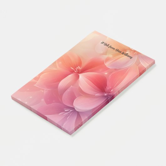Mooie romantische roze bloem post-it® notes (Schuin)