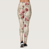 Mooie romantische  Roze Rose Patroon Leggings (Achterkant)