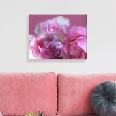 Mooie romantische  roze rozen bloemenkunst canvas afdruk (Insitu (Woonkamer))