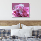Mooie romantische  roze rozen bloemenkunst canvas afdruk (Insitu (Slaapkamer))