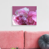 Mooie romantische  roze rozen bloemenkunst canvas afdruk (Insitu (Woonkamer))